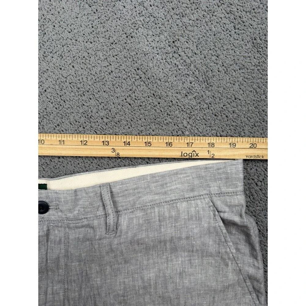 J Crew Oarsman Pants Mens 38x32 Gray Linen Lightweight Beach Casual Summer